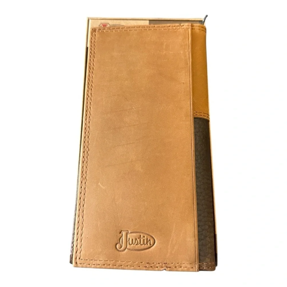 Justin Rodeo Wallet – Genuine Leather, RFID, Brown & Tan